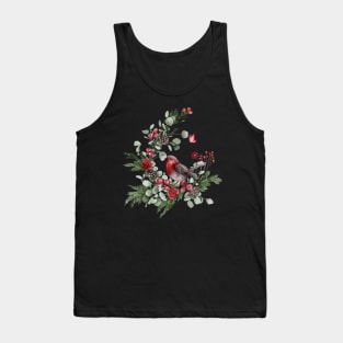 Cute bird perched on a pine branch Tank Top